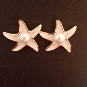 14 k Yellow Gold Plated Star Earrings.